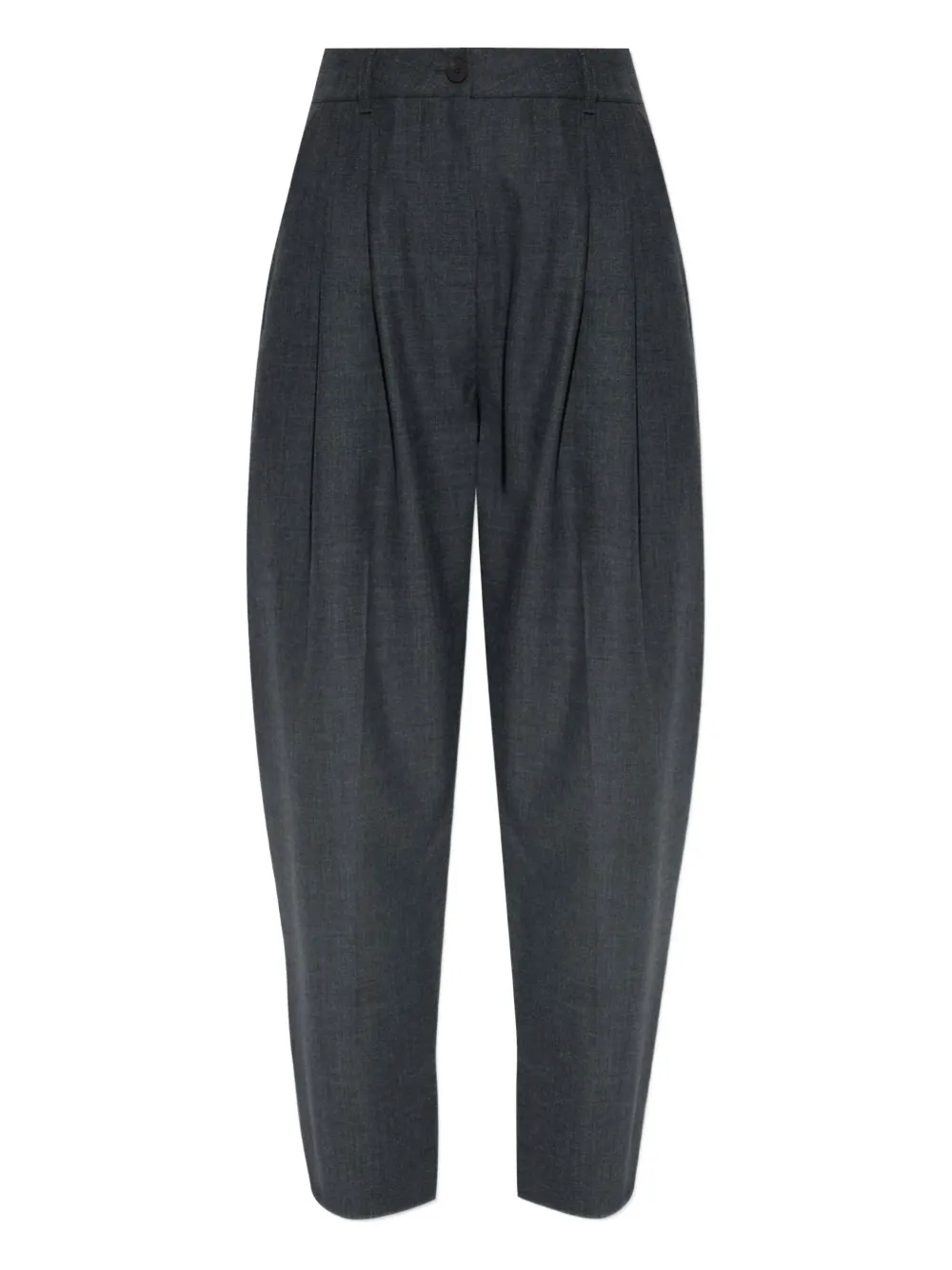 

Плиссированные зауженные шерстяные брюки Studio Nicholson, серый