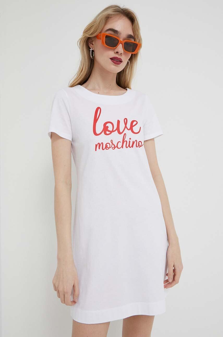 

Хлопковое платье Love Moschino, белый