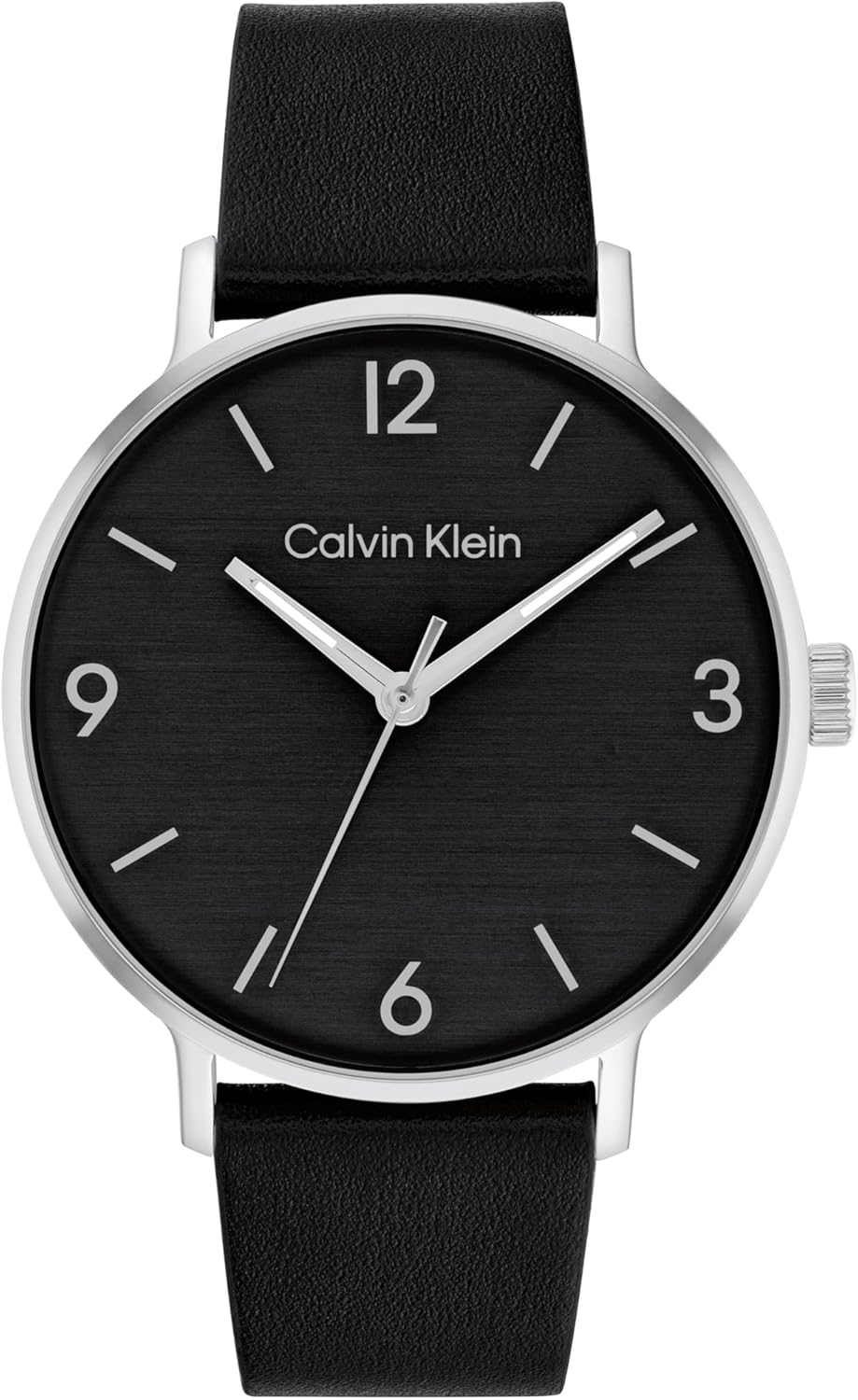 

Современные мужские кварцевые часы Calvin Klein 3H - корпус из нержавеющей стали и кожаный ремешок - водонепроницаемость до 3 атм/30 метров - модные часы премиум-класса для повседневного и вечернего стиля - 42 мм, Black