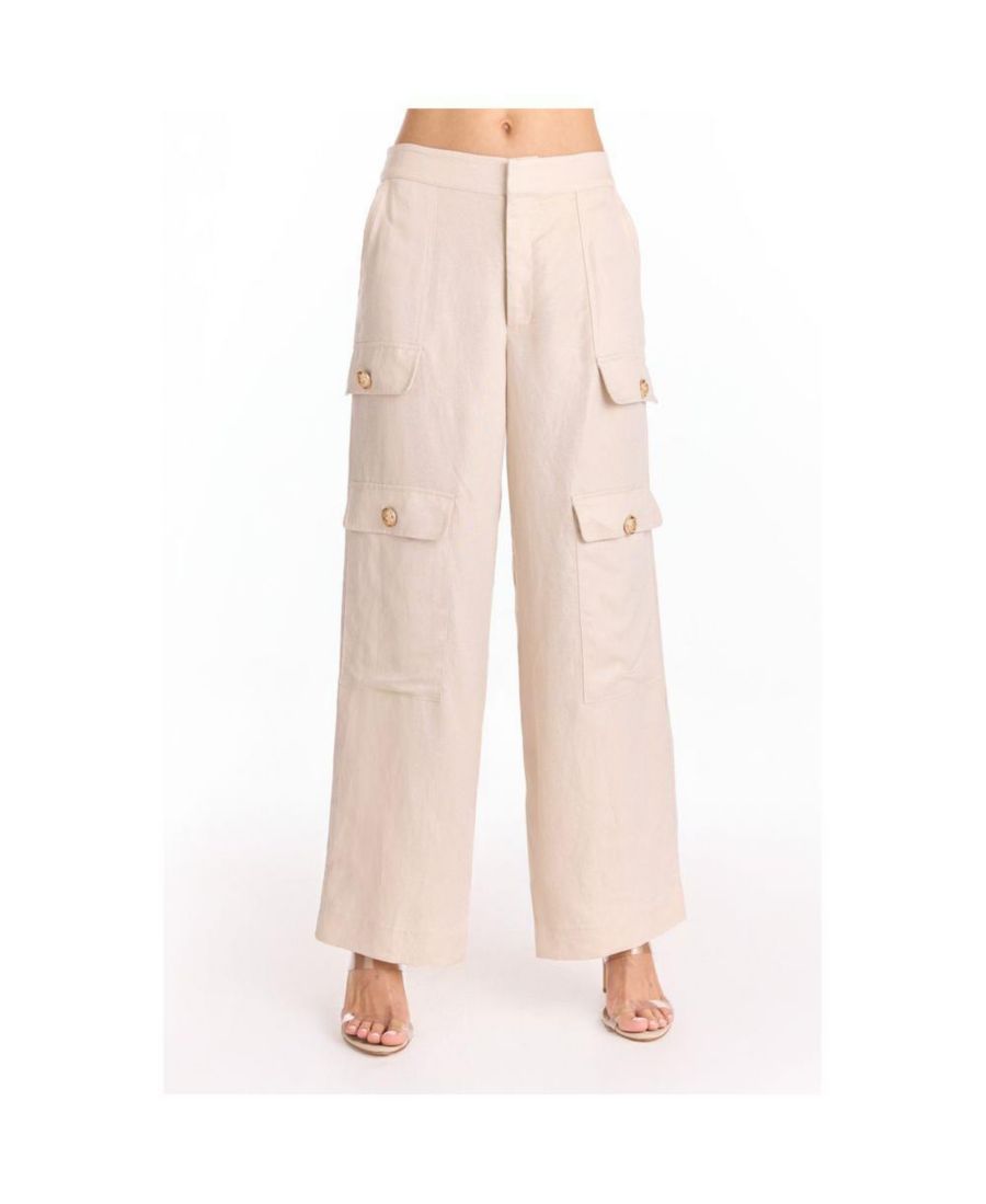 

Женские брюки-карго Milan из льна с блестками, цвет позолоченный бежевый The Noli Shop, Gilded beige