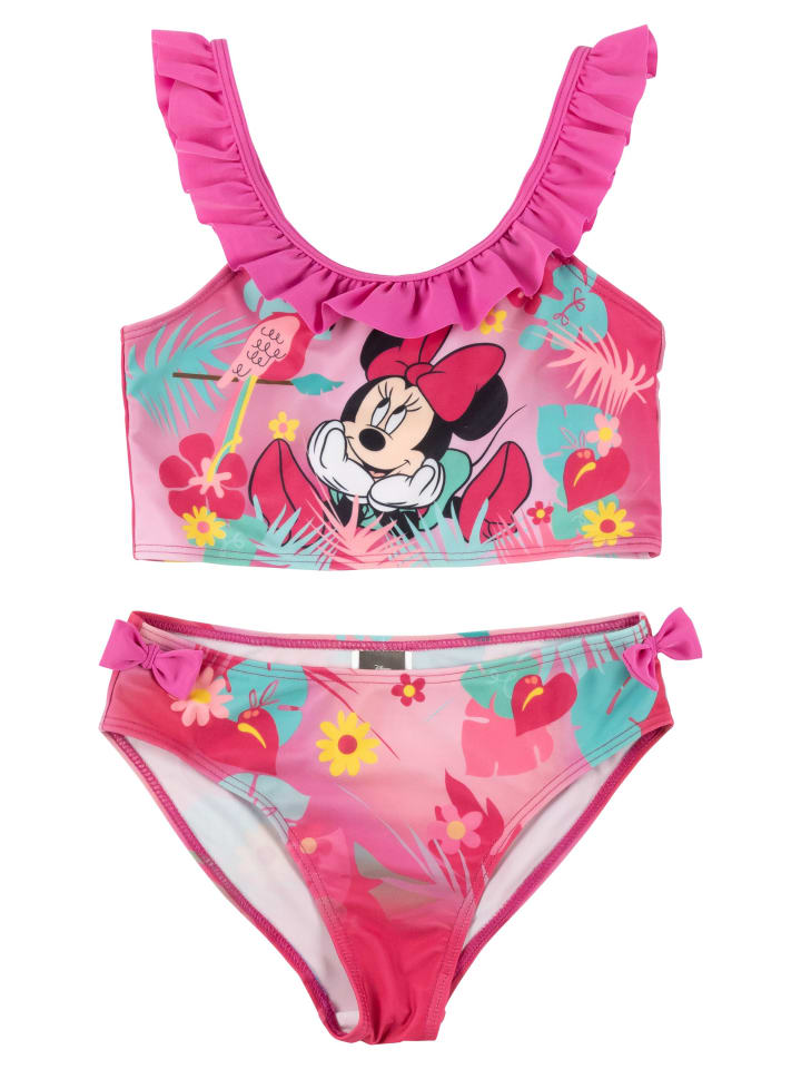 

MINNIE MOUSE Бикини с рюшами, раздельный купальник Disney Минни Маус, розовый