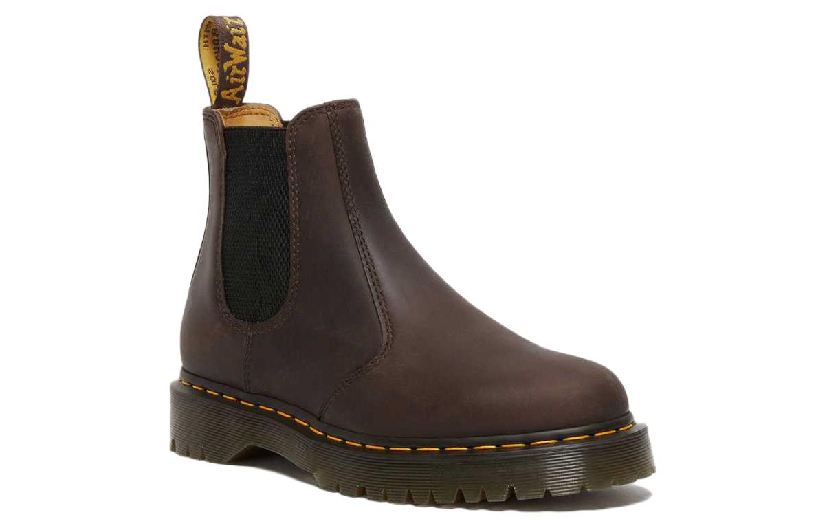 Мужские ботинки челси Dr. Martens 2976 Bex Crazy Horse с контрастной строчкой, коричневый — фото 2