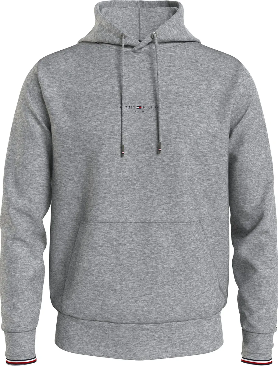 

Толстовка Tommy Hilfiger "TOMMY LOGO TIPPED HOODY", тесьма Tommy на внутренней стороне выреза, вышитый флаг на рукаве, серый