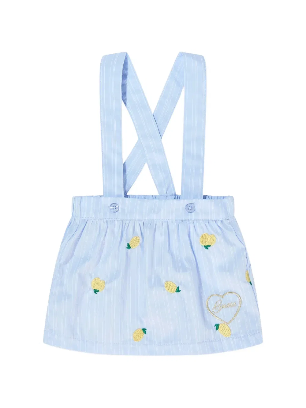 Комплект детского комбинезона с оборками и лимонной вышивкой Guess Kids, синий — фото 4