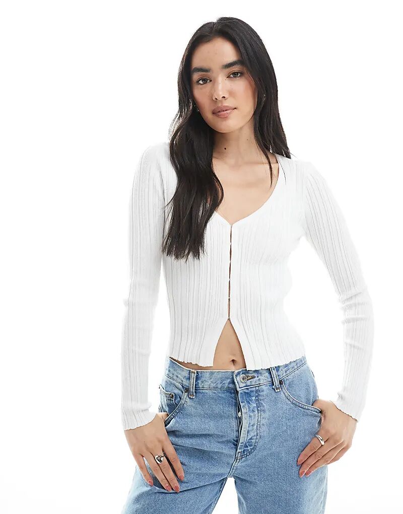 

Укороченный кардиган Cotton On в рубчик цвета кокоса