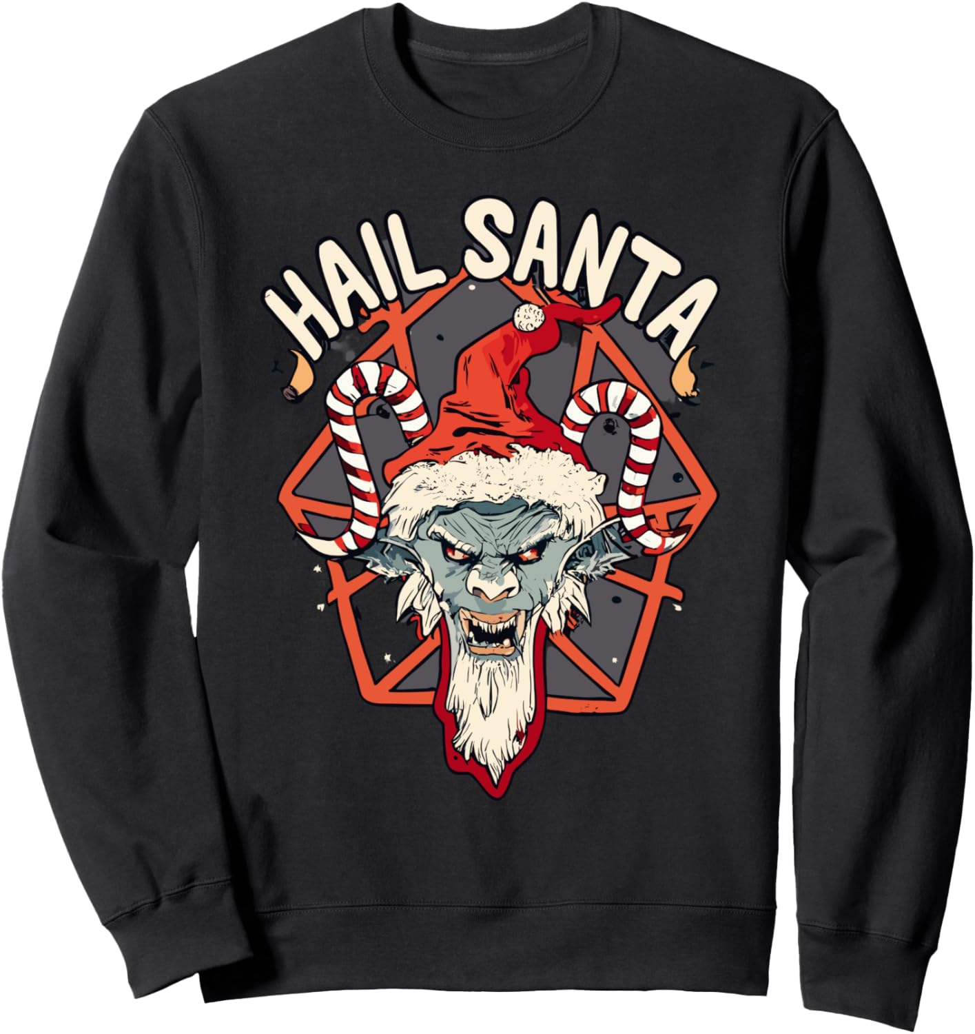 

Готическая рождественская толстовка Hail Santa, черный