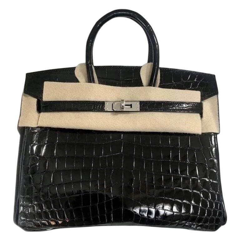 

Сумка Birkin из кожи пористого крокодила 89 Noir Black HERMES