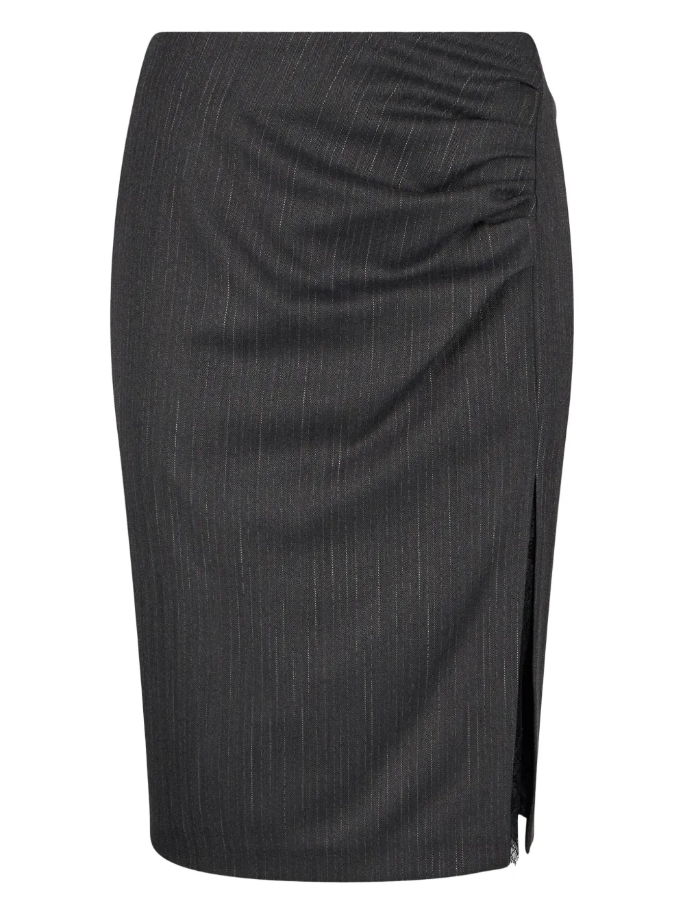 

Миди-юбка с полосатым узором и вставками из кружева Liu Jo, черный