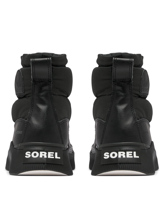 Зимние ботинки женские Sorel стеганые на шнурке, черный — фото 4