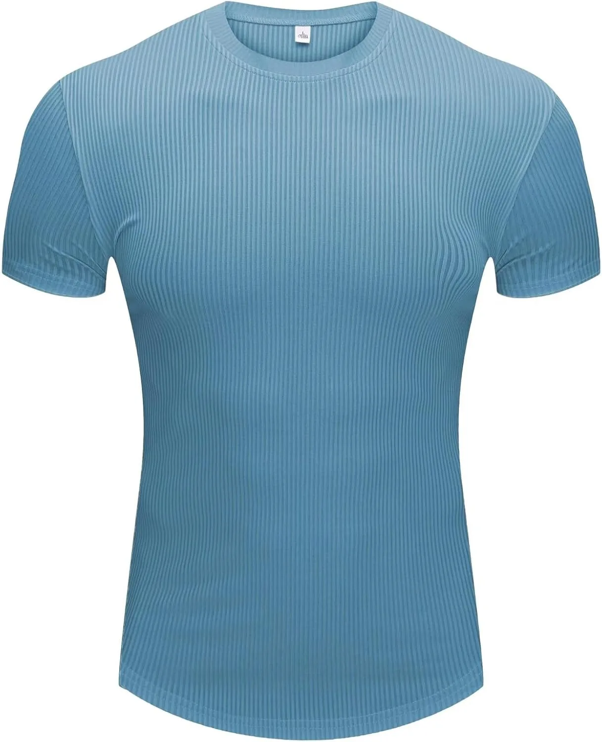 Мужская футболка с коротким рукавом Slim Fit эластичная спортивная для бега и баскетбола — фото 4