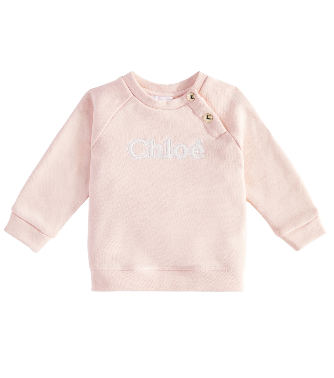 

Детская хлопковая толстовка с логотипом Chloé Kids, Pink Washed Pink