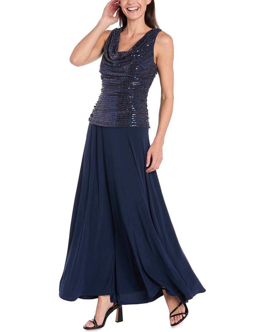 

Платье RM Richards R&M Richards, темно-синий/серебряный