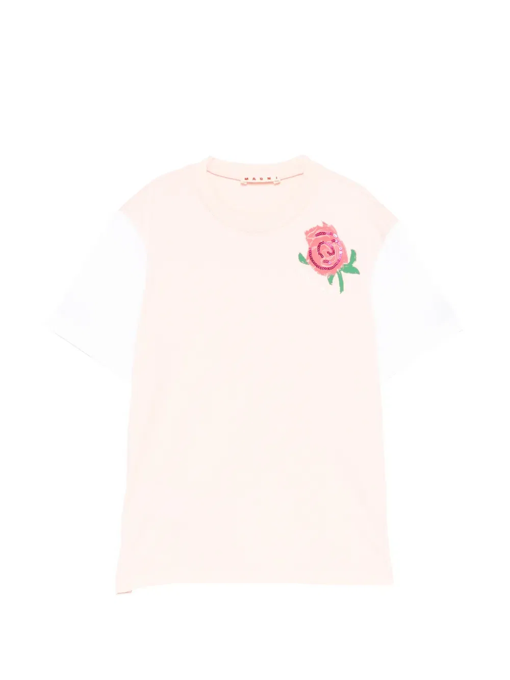 Футболка с принтом роз Marni Kids, розовый