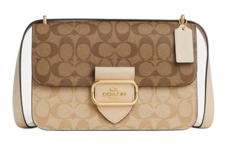 

Большая сумка Morgan 26 квадратная через плечо из брендированной ткани Signature Canvas COACH