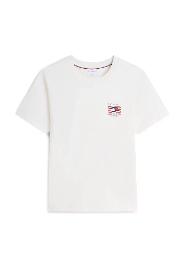 Футболка с принтом Americana graphic logo tee Tommy Hilfiger, слоновая кость — фото 4