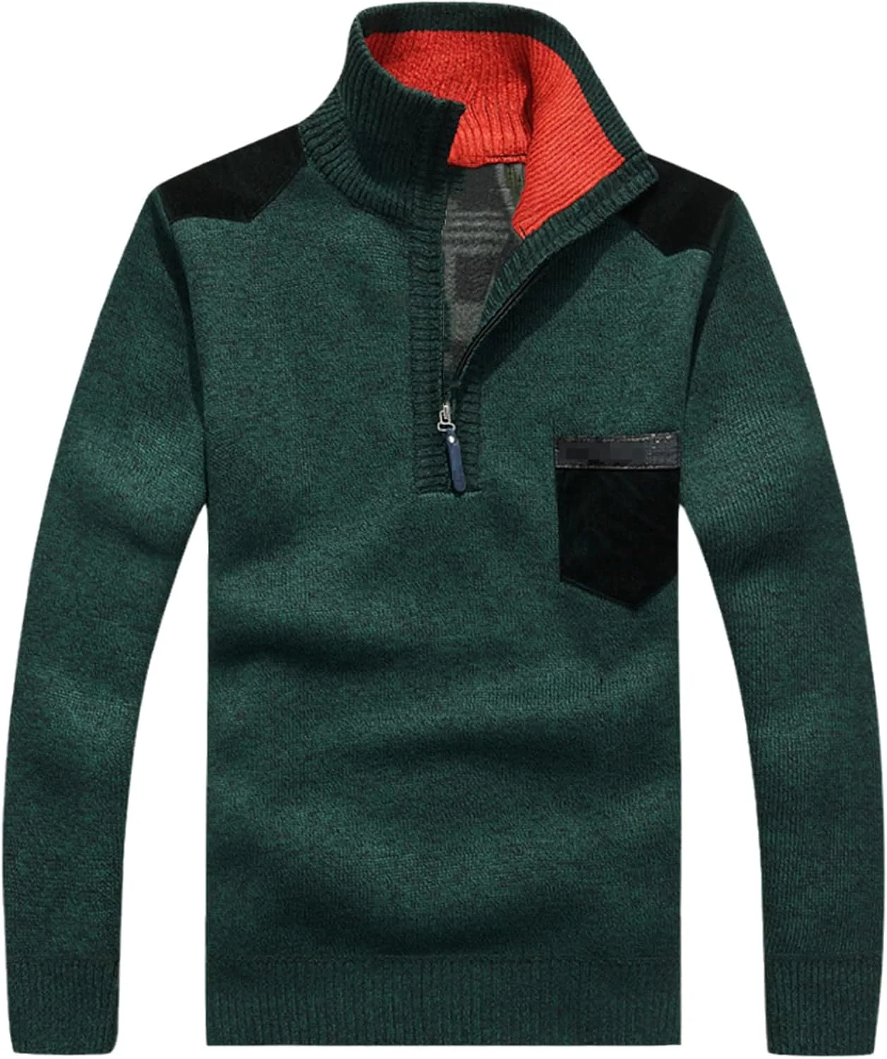 

Толстый теплый свитер Alloaone с воротником-стойкой и карманом