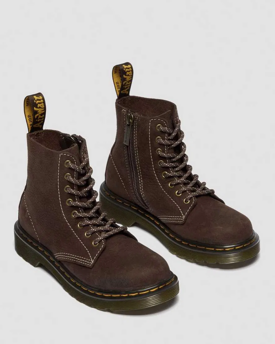 Детские ботинки Junior 1460 из зернистой нубуковой кожи Dr Martens, коричневый — фото 4