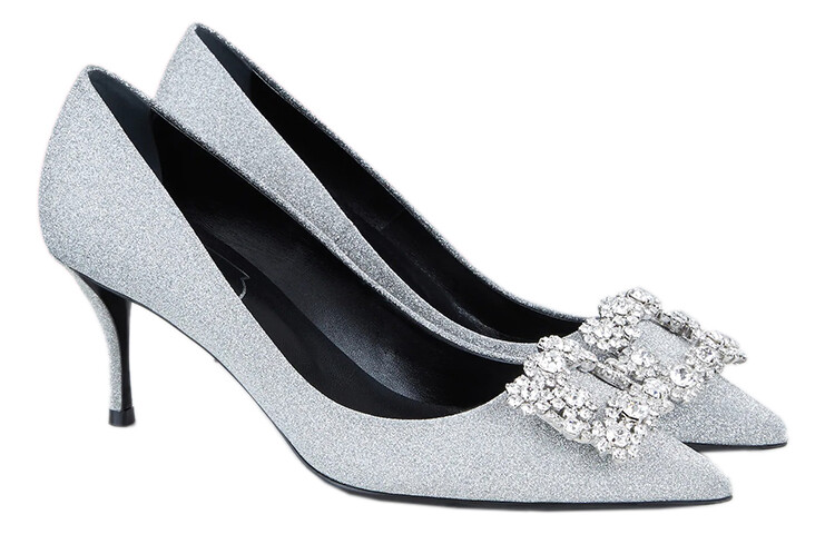 Высокие каблуки женские серебристые Roger Vivier — фото 3