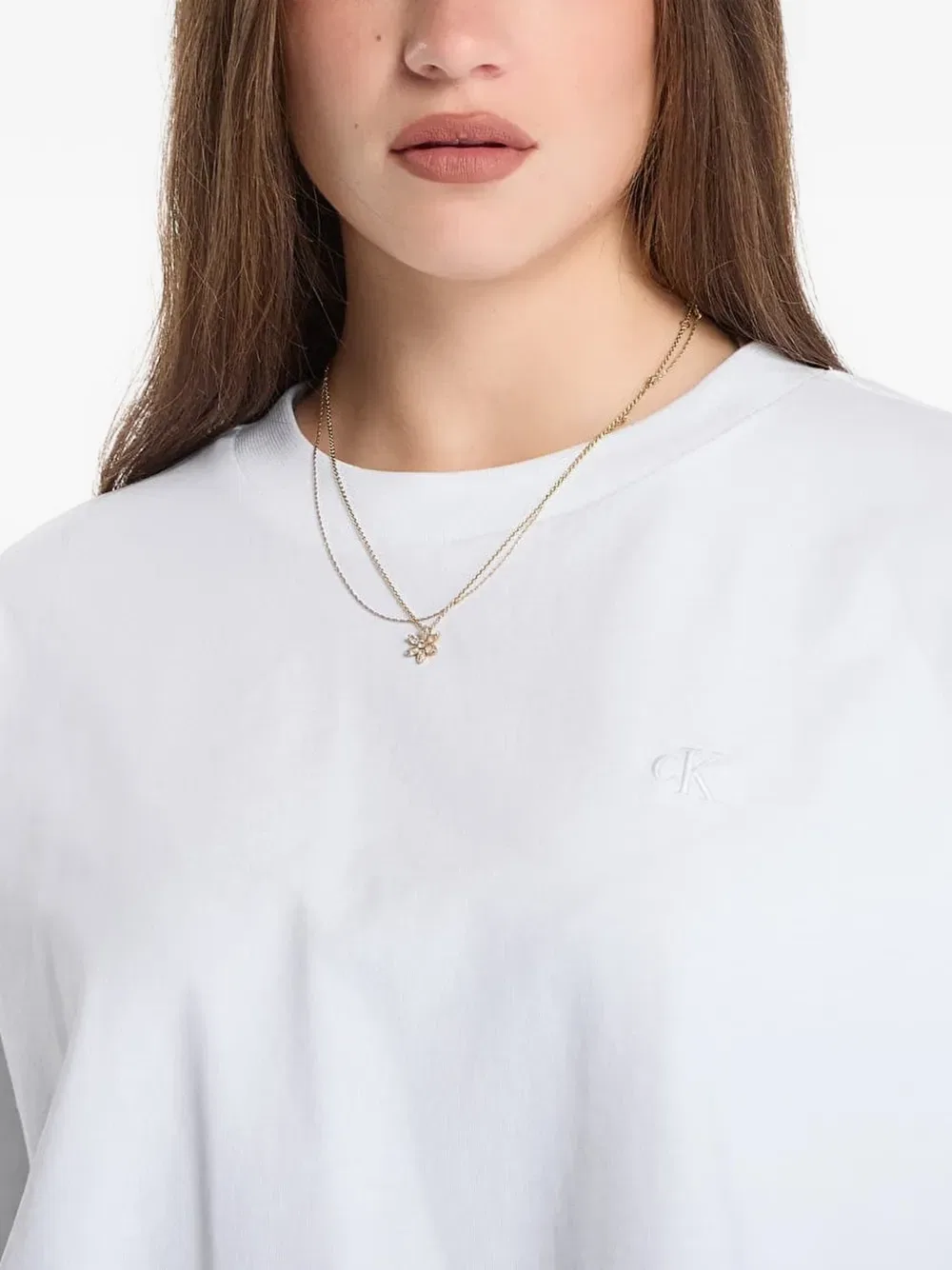 Футболка с цветочным принтом Calvin Klein, белый — фото 4
