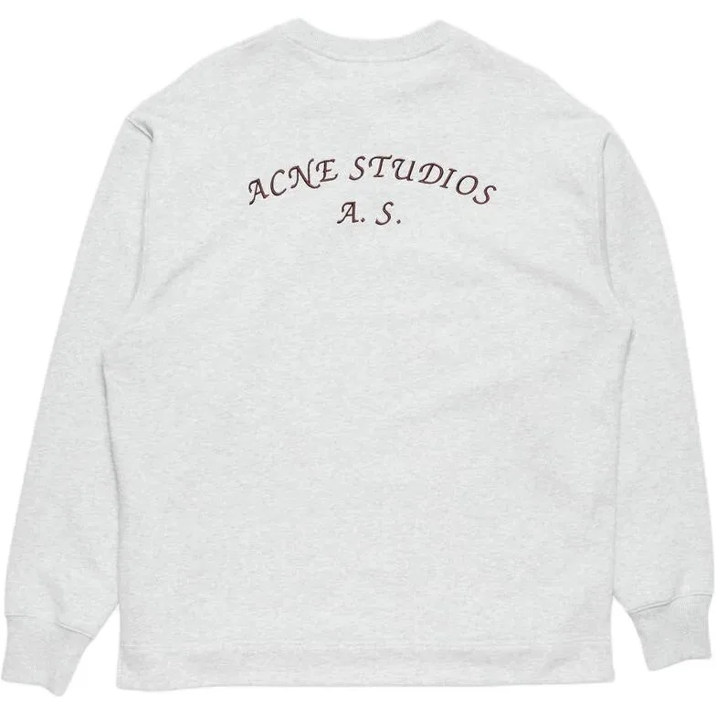 Толстовка с вышитым логотипом Acne Studios, светло-голубой — фото 3