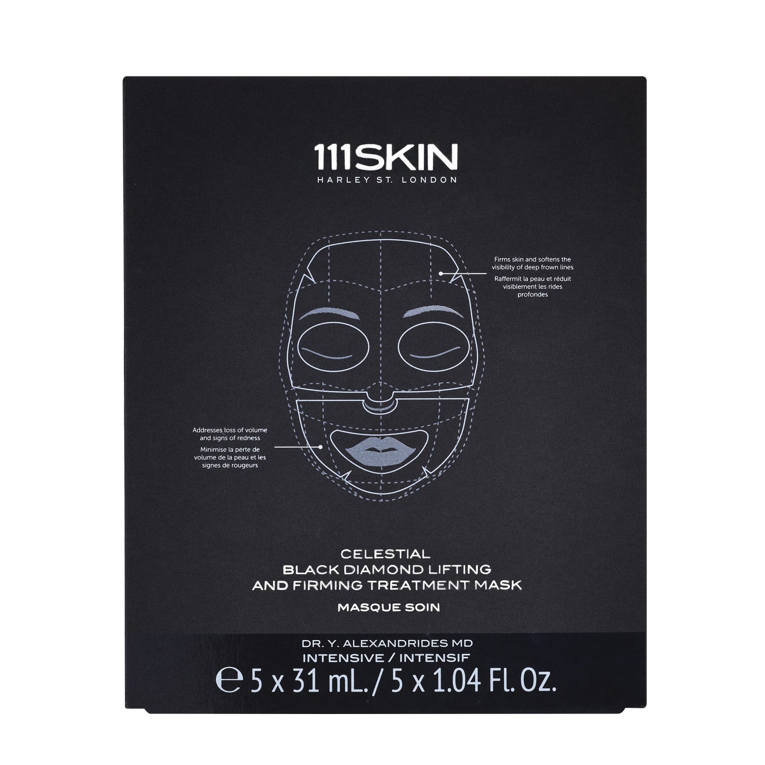 

Маска для лица celestial black diamond lifting and firming treatment mask box 111Skin, объем 155 мл