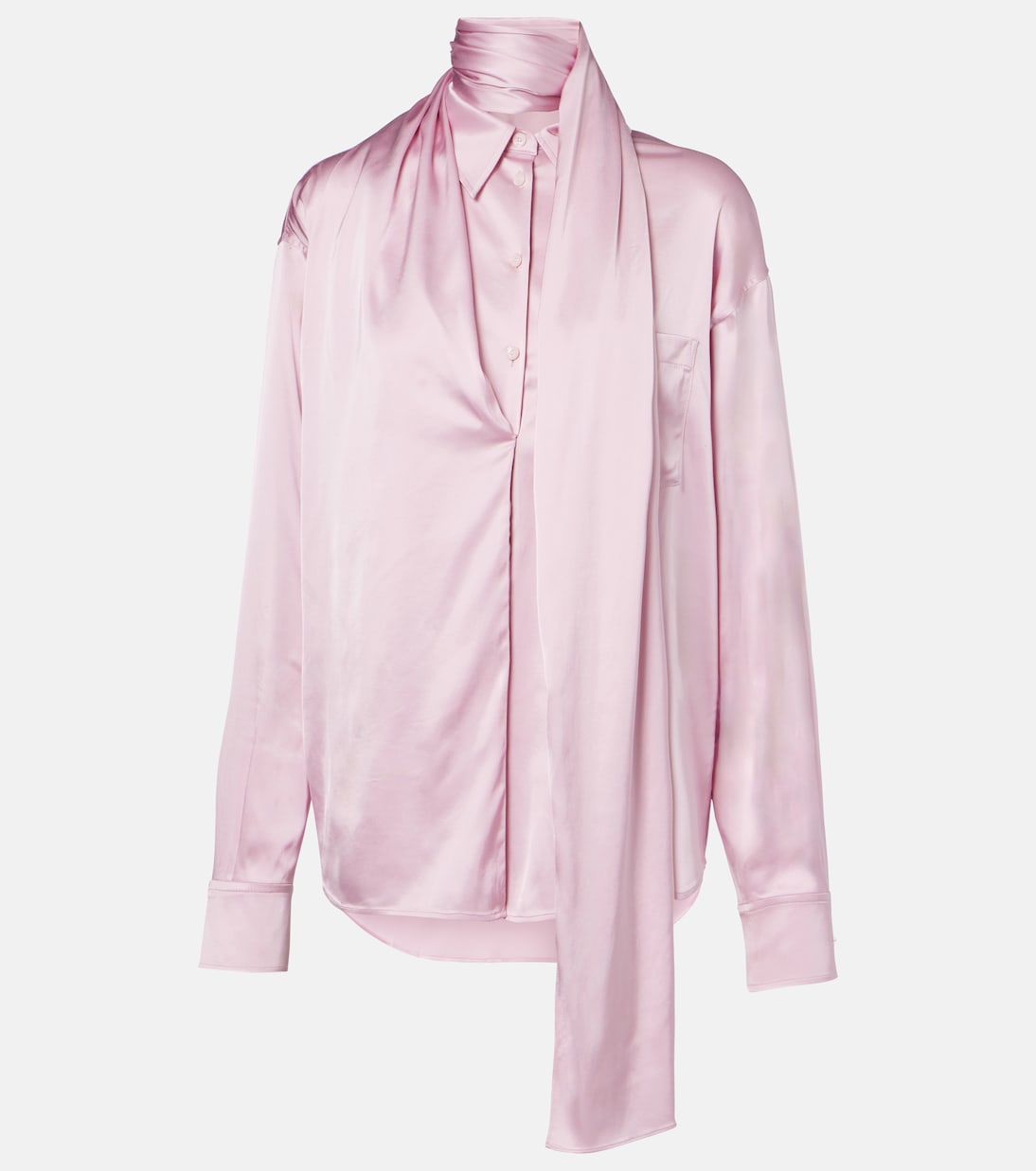 

Блузка из сатина с деталью-шарфом Acne Studios, Pastel Pink