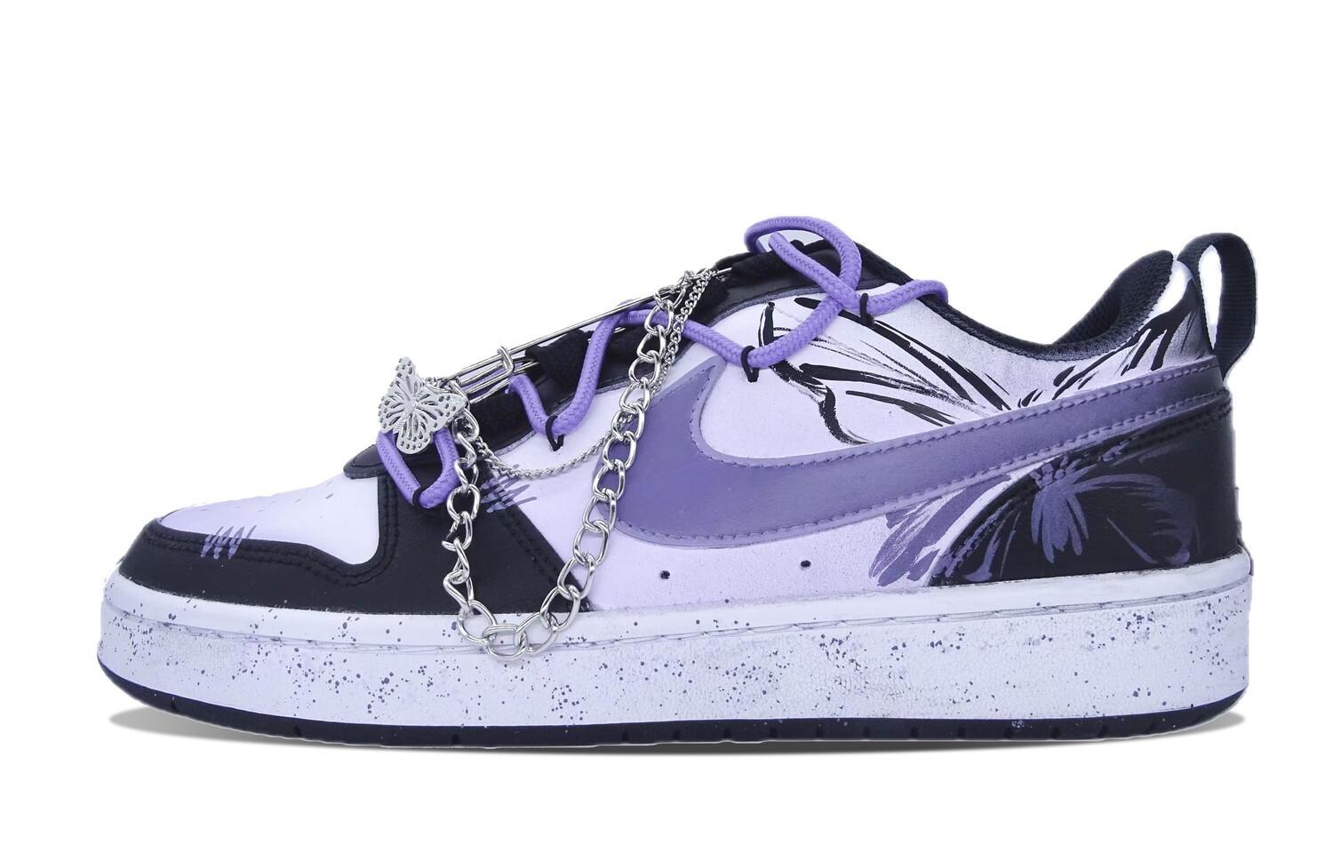 

Кроссовки Nike Court Borough Skateboard Shoes Women's Low-Top White, фиолетовый