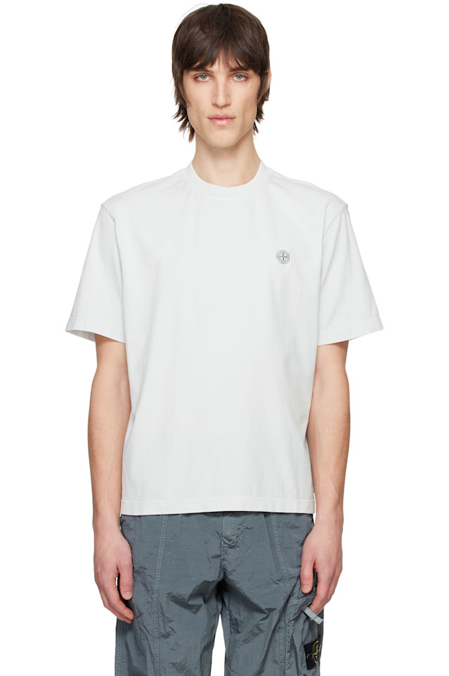 

Футболка из органического хлопка пике Stone Island, синий