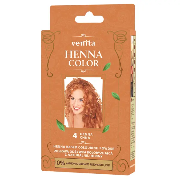 Травяной кондиционер для окрашивания волос с хной 4 чна, 25 г Venita Henna color, цвет 4 chna — фото 3