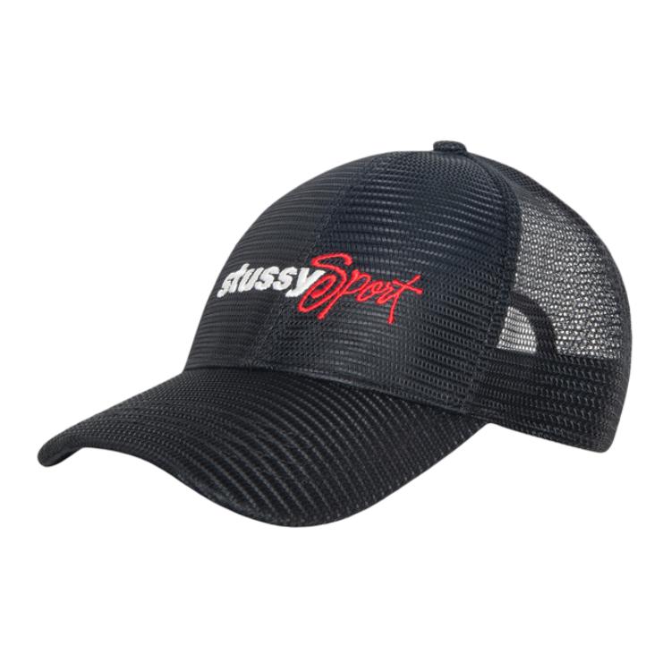 

Stussy Среднеглубокий спортивный сетчатый кепка, Black
