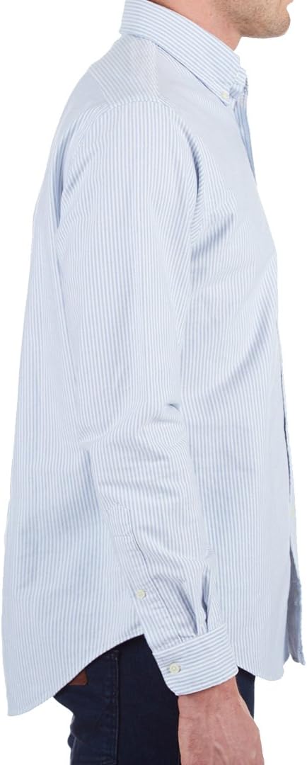 Ralph Lauren Polo мужская оксфордская рубашка на пуговицах с длинным рукавом POLO RALPH LAUREN, Blue,White — фото 3