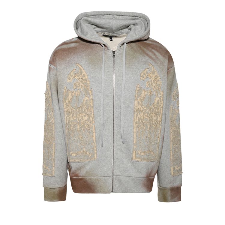 

Худи Who Decides War Signature Mechanic Zip Up Hoodie 'Vintage Grey', серый