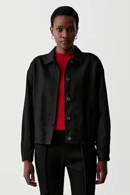 Куртка короткая из лиоцелла с льном, Tommy Hilfiger черный