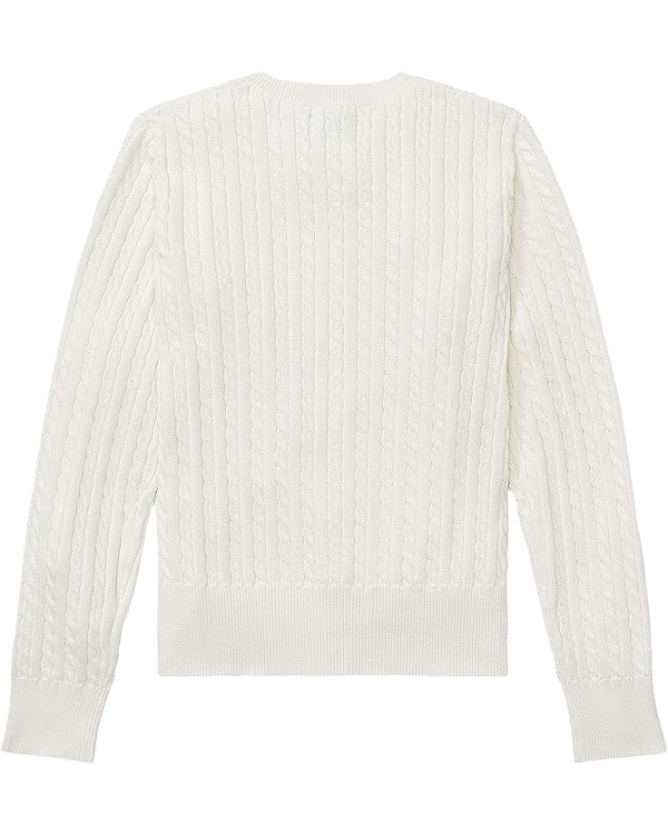 Свитер Polo Ralph Lauren Kids Cable Knit Cotton Cardigan, цвет Warm White/French Pink Pony Player — фото 2