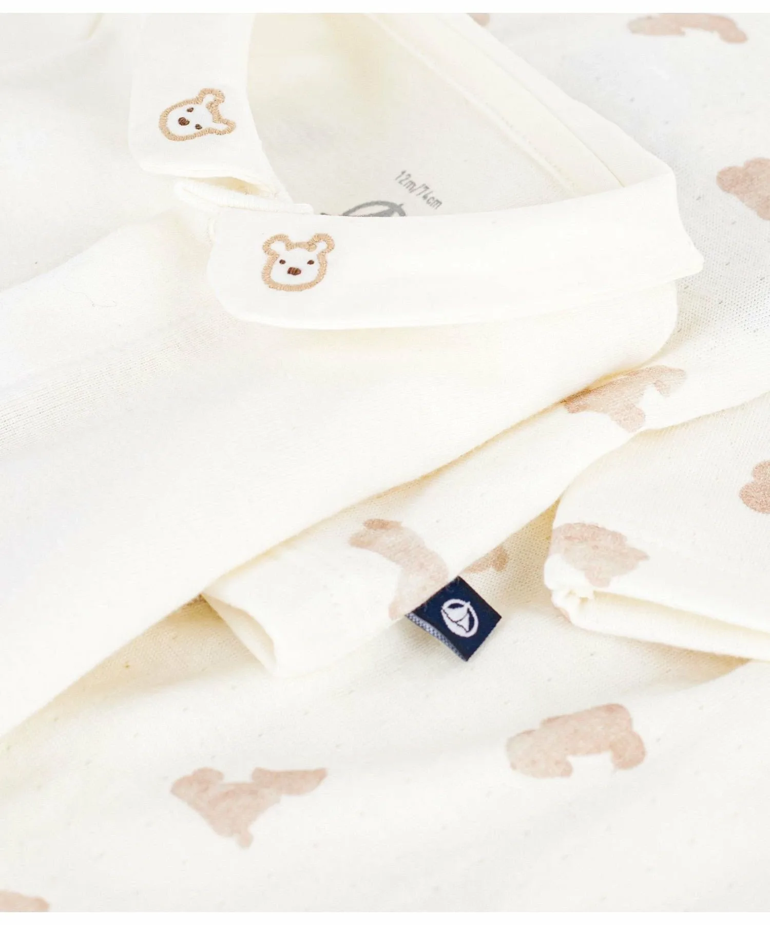 Детский комплект из 3 предметов с принтом медведя PETIT BATEAU, Off-white/white — фото 4