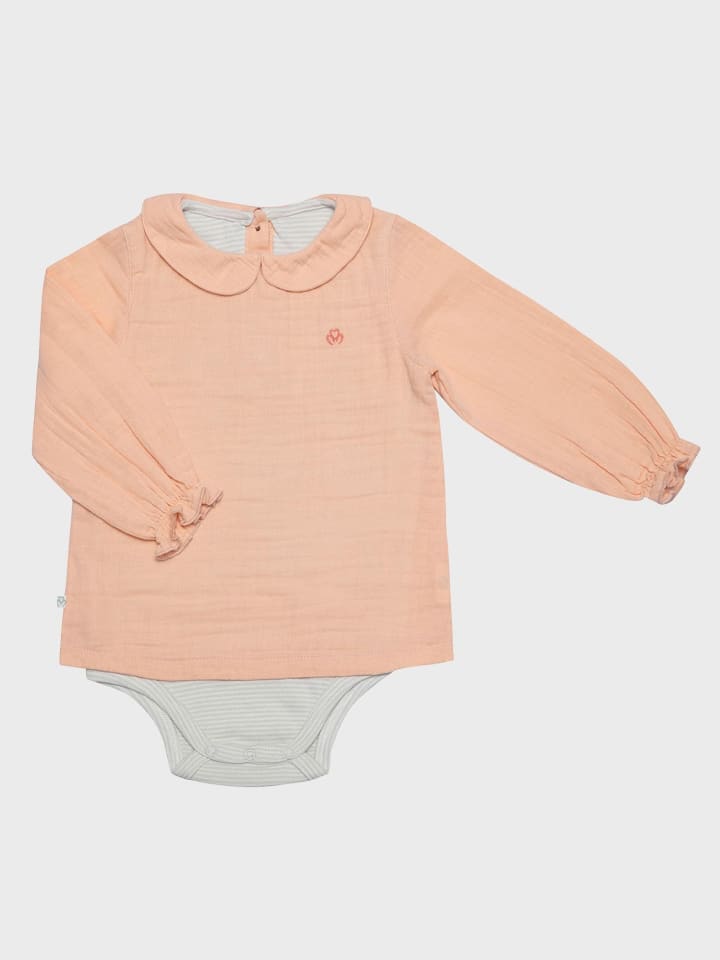 

OrganicEra Боди с длинными рукавами, лососевого цвета