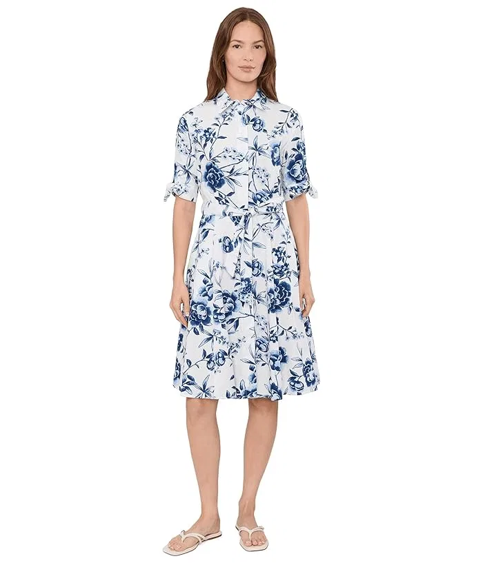 Платье с цветочным принтом A-line Calvin Klein, Ultramarine