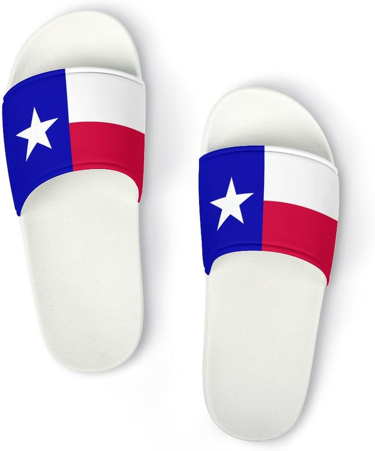 

Домашние тапочки LYAHVGU с рисунком флага Техаса «Одинокая Звезда», ПВХ, нескользящие, для душа, летние, для дома, улицы и пляжа, для мужчин и женщин, белый