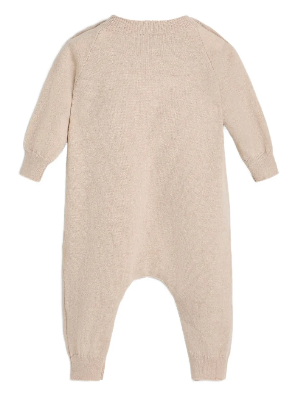 Кашемировый ромпер с аппликацией Brunello Cucinelli Kids, нейтральный — фото 2