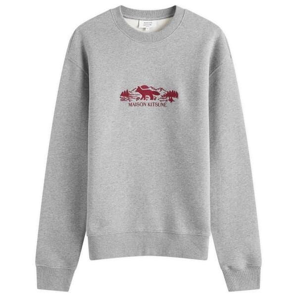 

Maison kitsune outdoor profile fox comfort crew толстовка Maison Kitsuné, серый