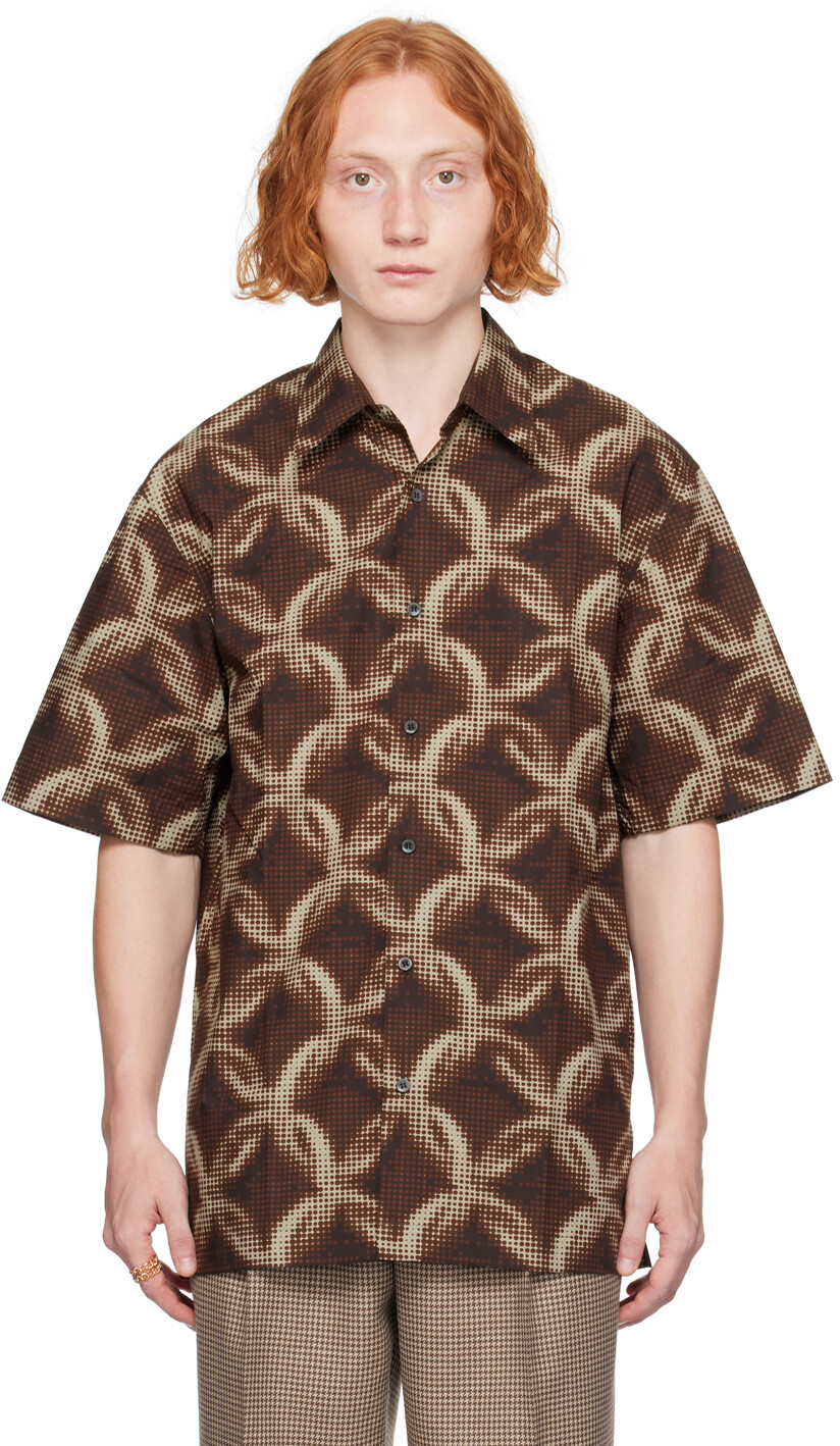 

Рубашка с рисунком Dries Van Noten, коричневый