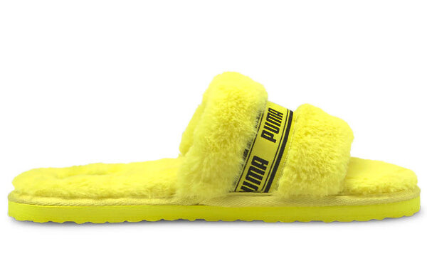Тапочки fluff slides 'fluo yellow' Puma, желтый — фото 3