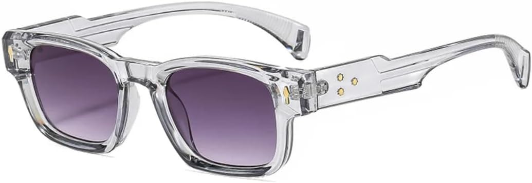 

Солнцезащитные очки с защитой от УФ-излучения UV400 | Маленькая оправа в стиле панк с заклепками | Для женщин и мужчин | Для занятий спортом на открытом воздухе и вождения DSVIGF, Cleargray-gray