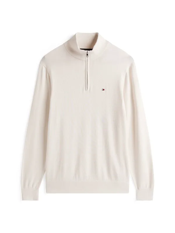 Свитер с воротником-стойкой и застежкой-молнией на четверть длины Tommy Hilfiger, Ivory Petal — фото 4
