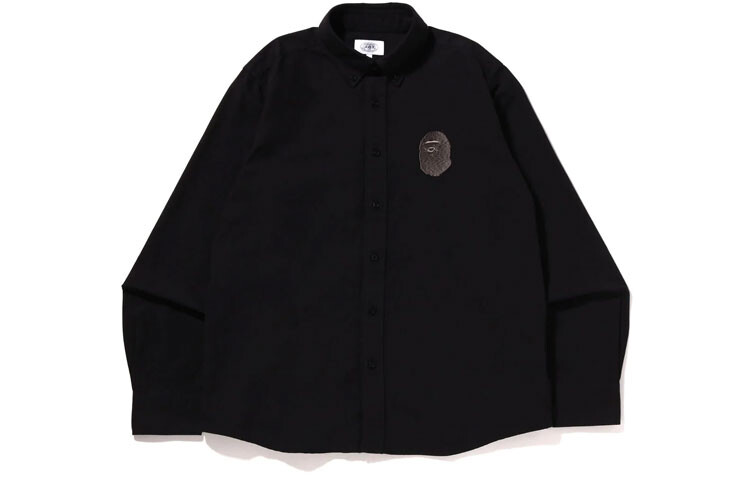 

Рубашка BAPE Large Ape Head Oxford BD A Bathing Ape, серый