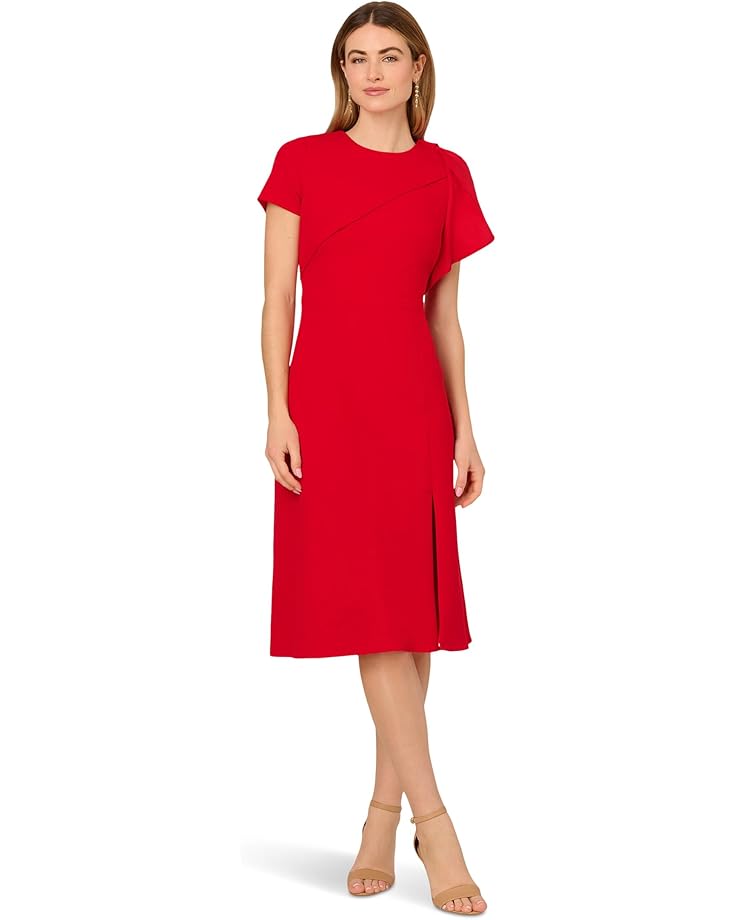 

Платье Adrianna Papell Ruffle Bodice Midi Dress, цвет Hot Pepper
