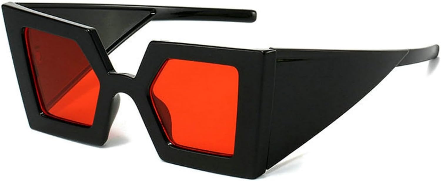 

Willochra Модные солнцезащитные очки большого размера «кошачий глаз» с квадратной формой и защитой от УФ-излучения UV400 для женщин и мужчин, для активного отдыха и вождения, C4