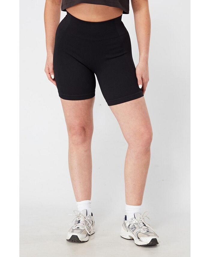 

Женские велосипедные шорты в рубчик без швов Twill Active, черный