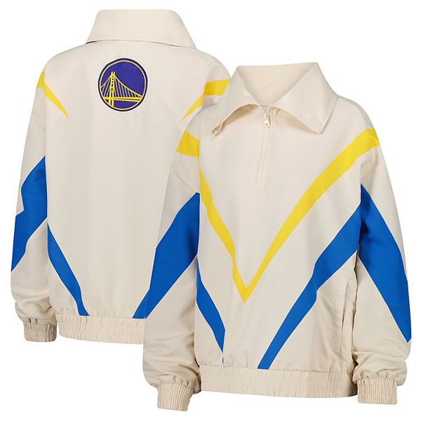 

Женская белая ветровка golden state warriors retro chevron ripstop с молнией на четверть Terez