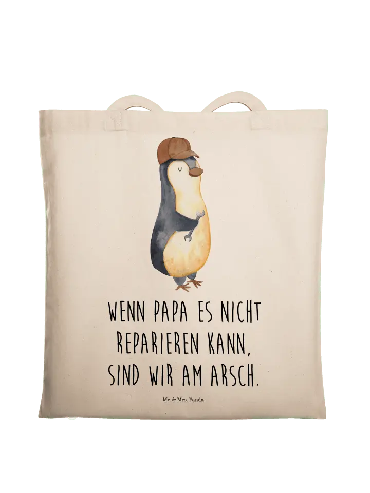 

Сумка для переноски Mr & Mrs Panda Wenn Papa es nicht reparieren kann, кремовый